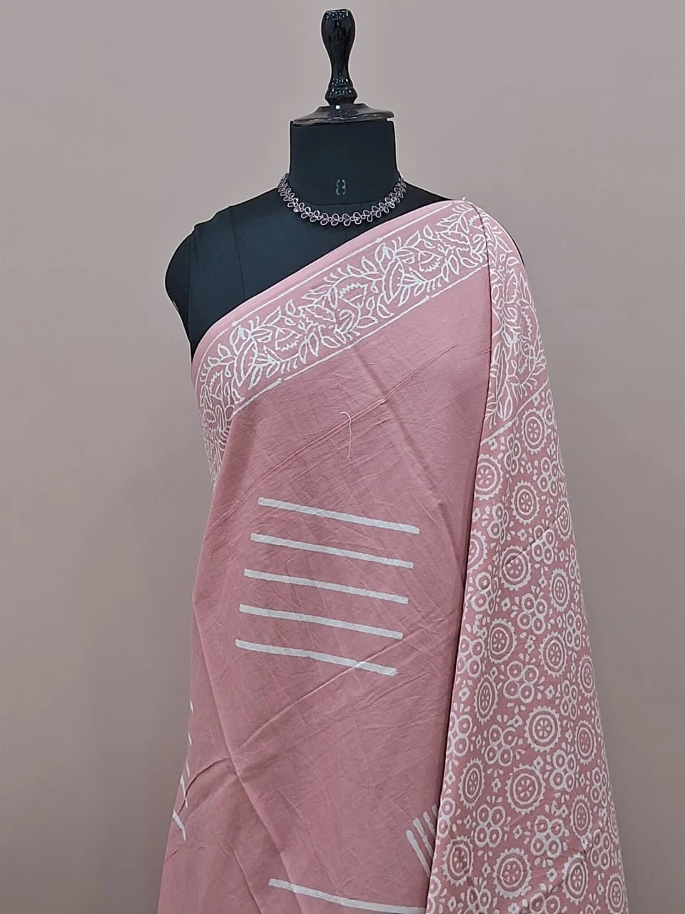 Graceful taupe brown Pure soft cotton saree 1