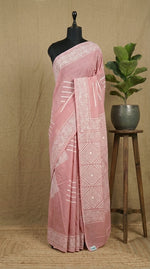 Graceful taupe brown Pure soft cotton saree