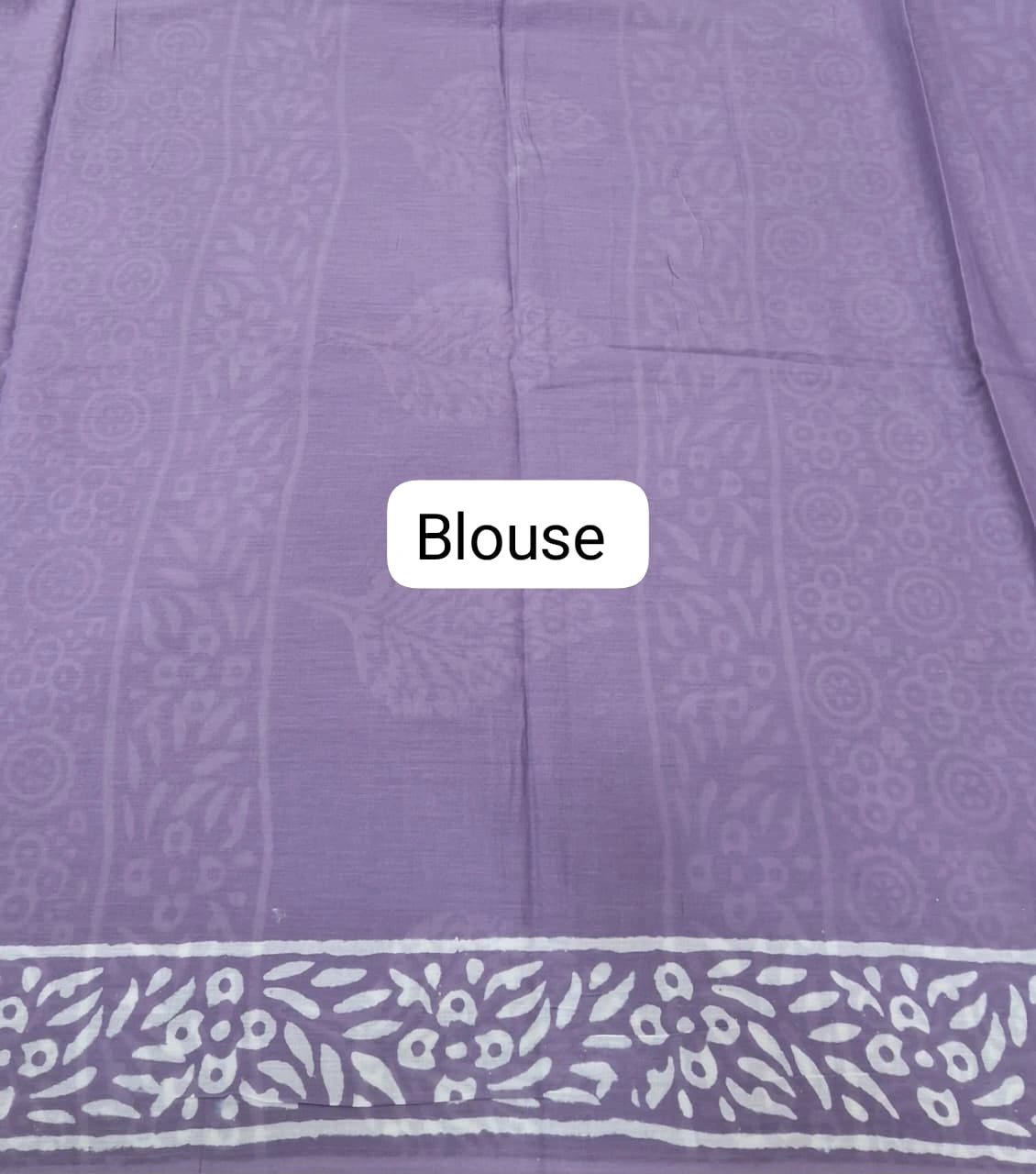 Traditional Lavender soft cotton saree Blouse