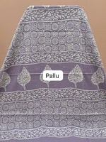 Traditional Lavender soft cotton saree pallu