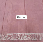 Traditional Taupe brown soft cotton saree blouse