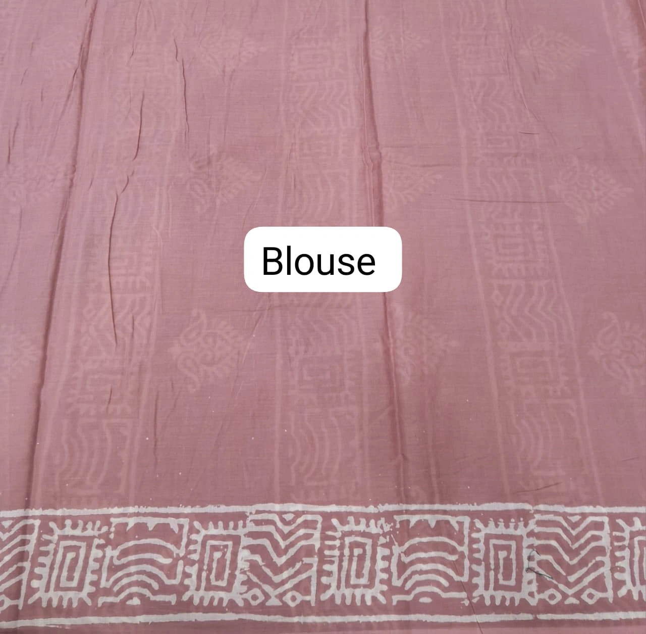 Traditional Taupe brown soft cotton saree blouse
