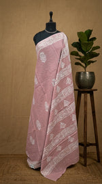Traditional Taupe brown soft cotton saree