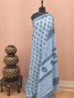 Baby blue soft cotton saree