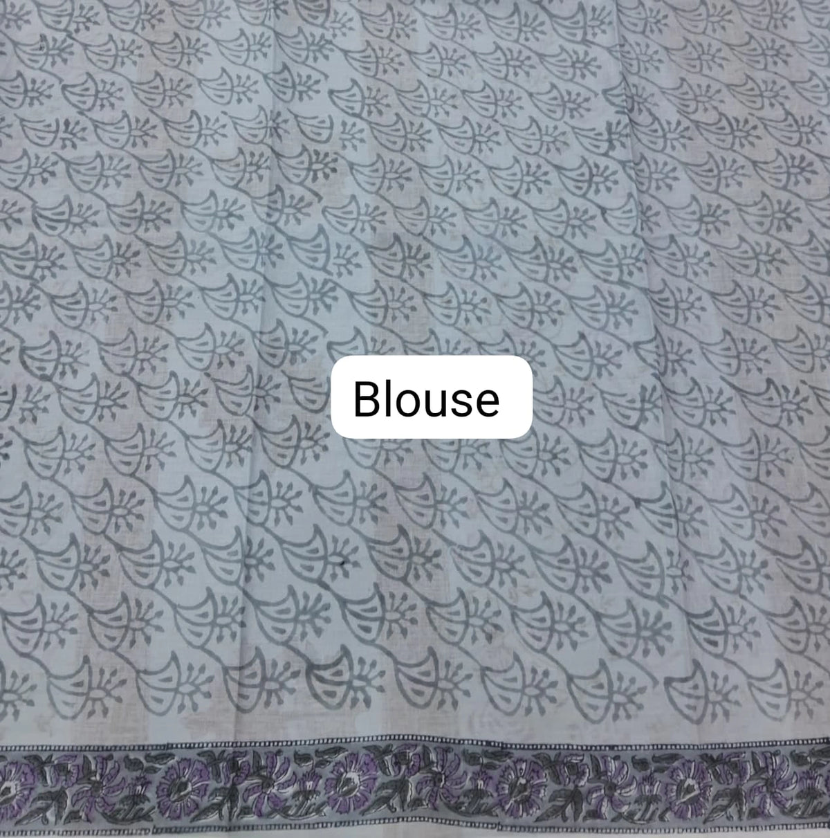 Baby blue soft cotton saree Bouse