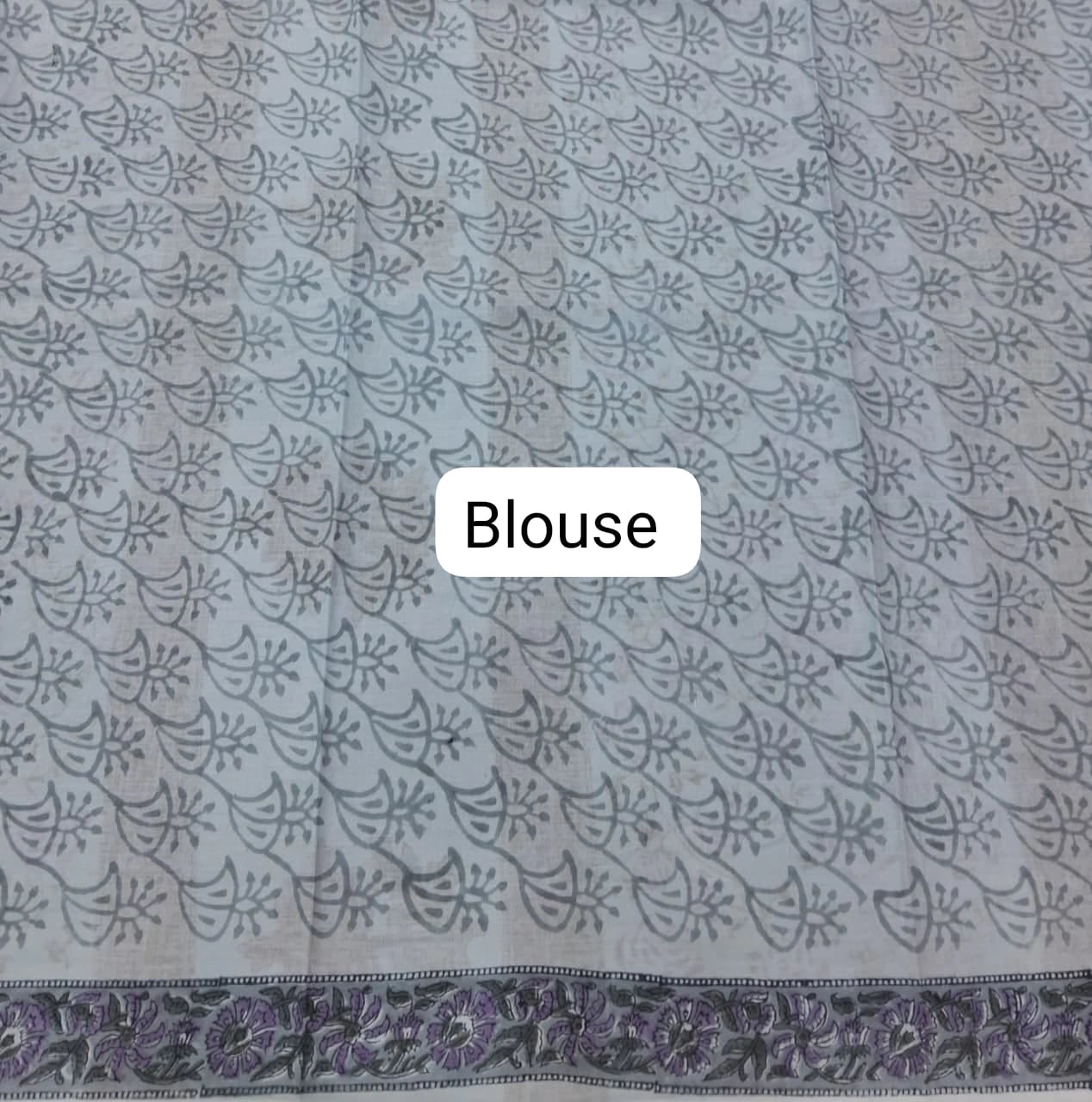 Baby blue soft cotton saree Bouse