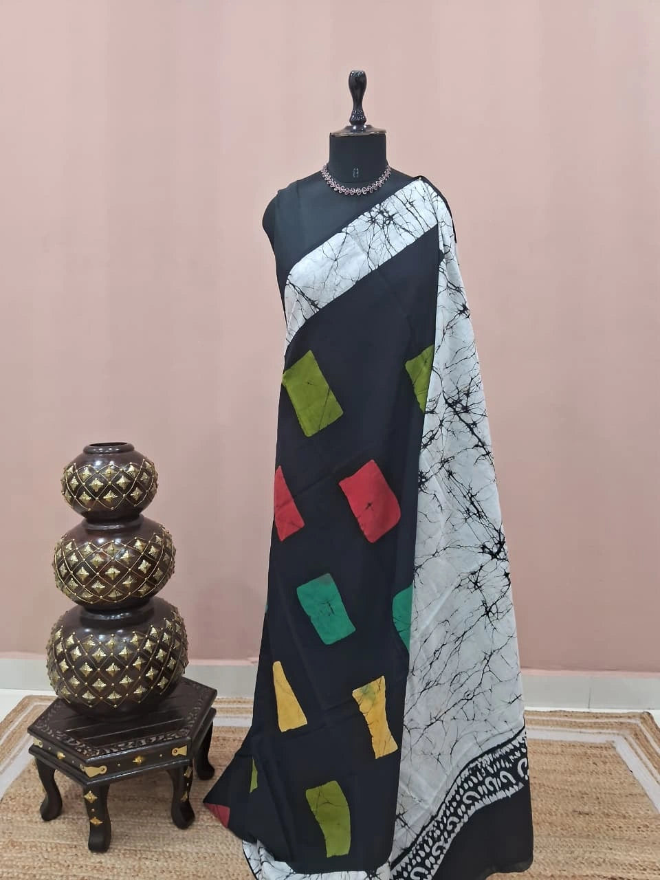 Black Soft Cotton Saree 
