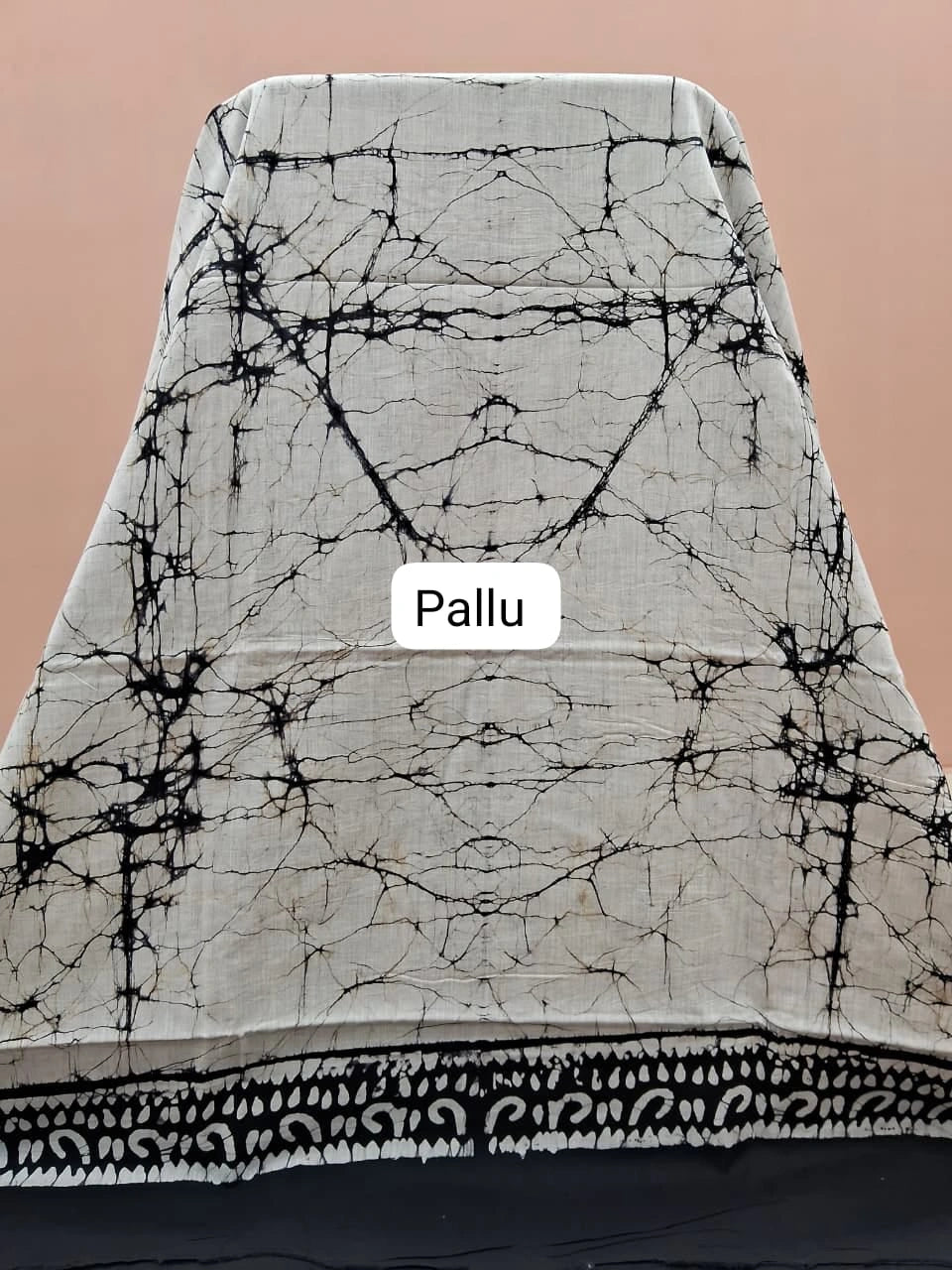 Black Soft Cotton Saree pallu