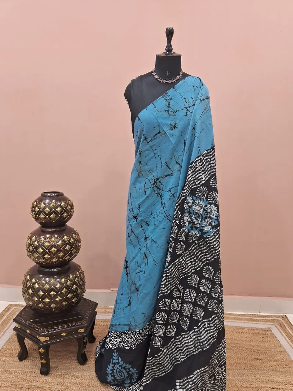 Light Blue Soft Cotton Saree 