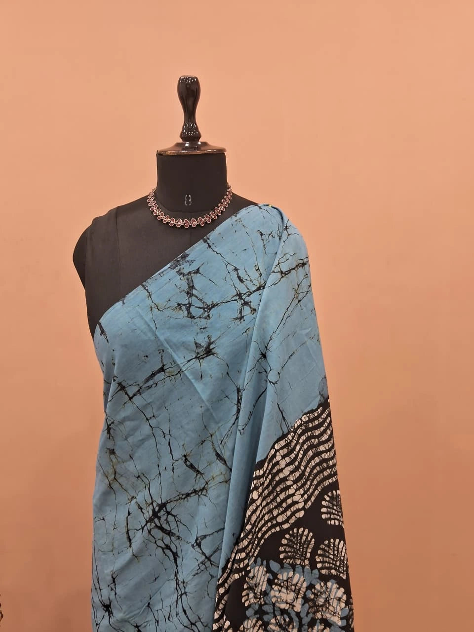 Light Blue Soft Cotton Saree 1