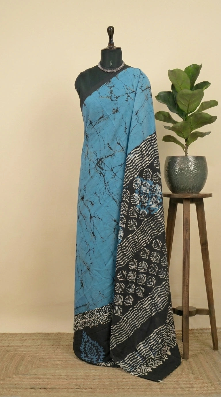 Light Blue Soft Cotton Saree 