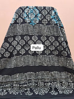 Light Blue Soft Cotton Saree pallu