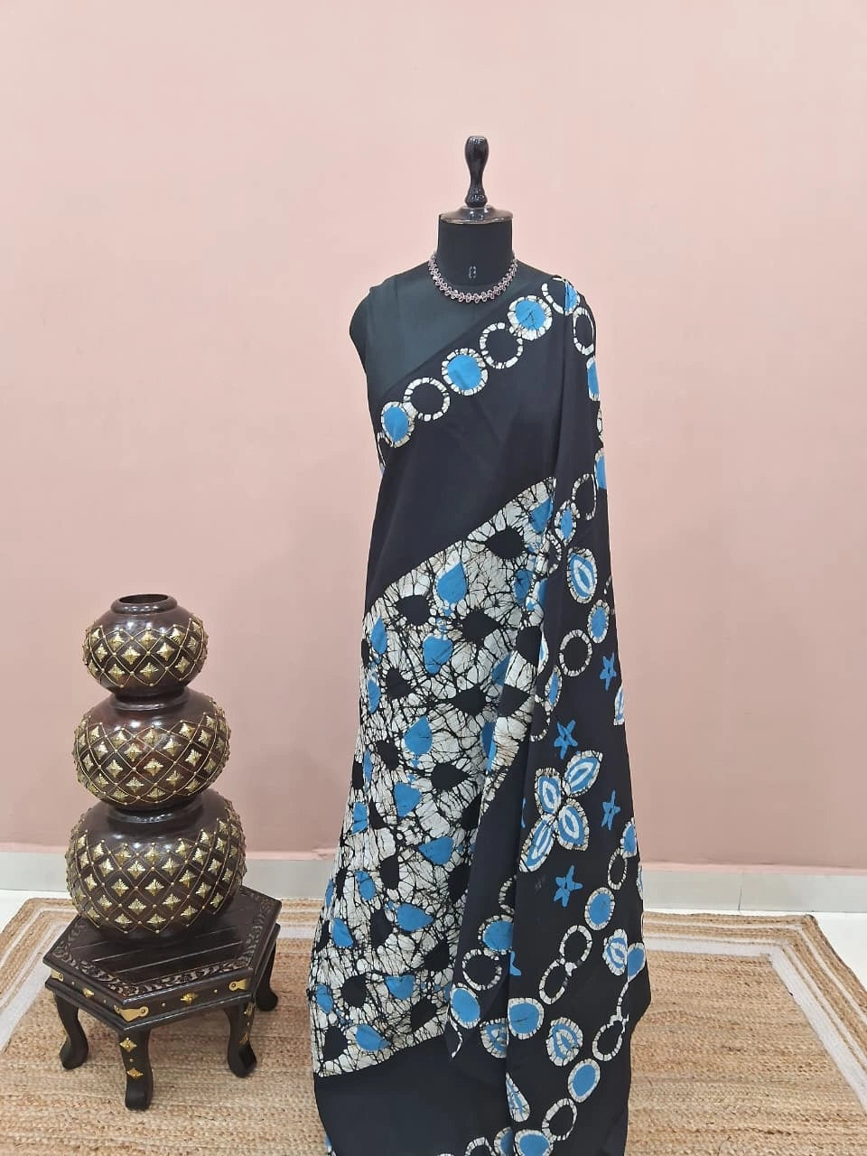 Pure Black Soft Cotton Saree 
