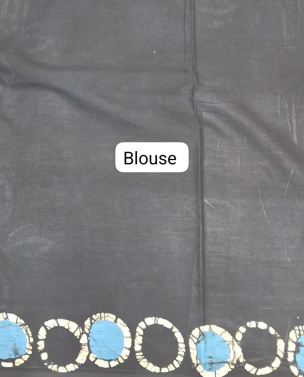 Pure Black Soft Cotton Saree blouse