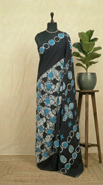 Pure Black Soft Cotton Saree 