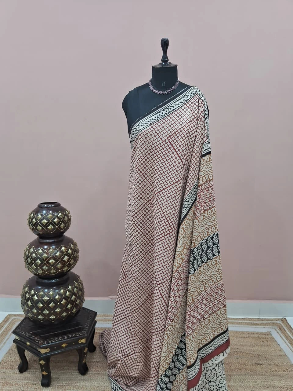 Cream Soft Cotton Saree 