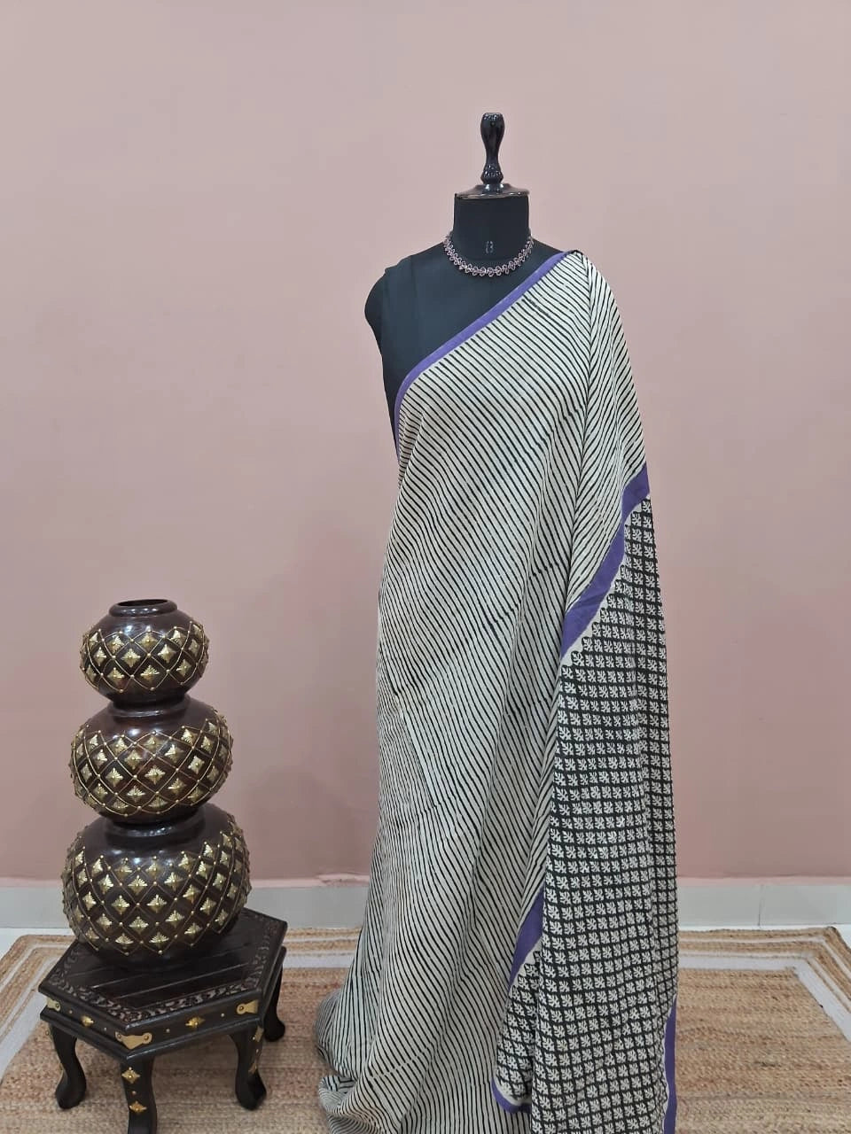 Beige Soft Cotton Saree 