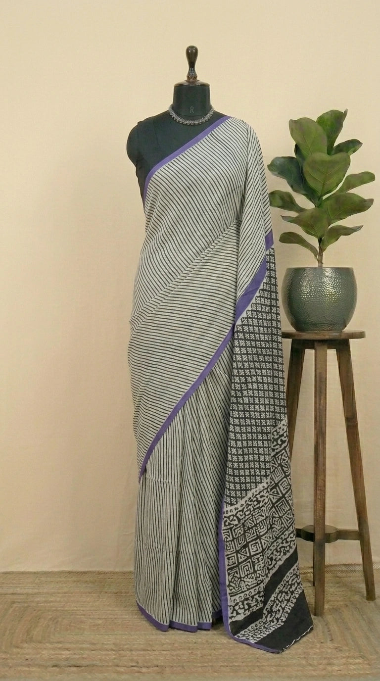 Beige Soft Cotton Saree 