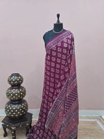 Maroon Soft Cotton Saree 