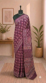Maroon Soft Cotton Saree 