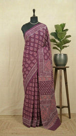 Maroon Soft Cotton Saree 