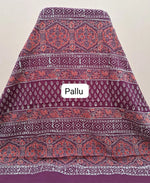 Maroon Soft Cotton Saree pallu