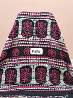 Black Soft Cotton Saree pallu