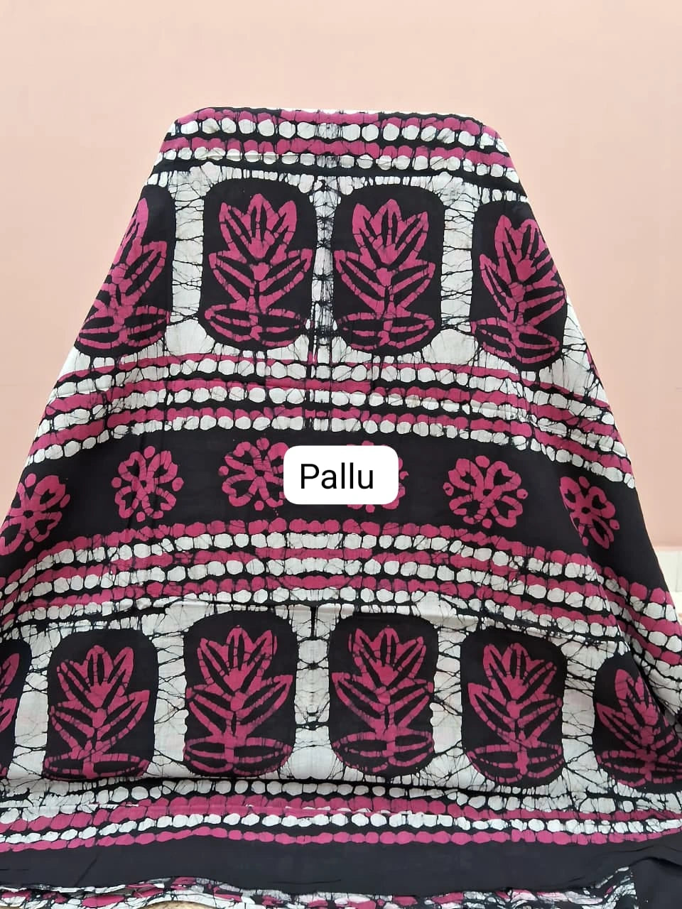 Black Soft Cotton Saree pallu