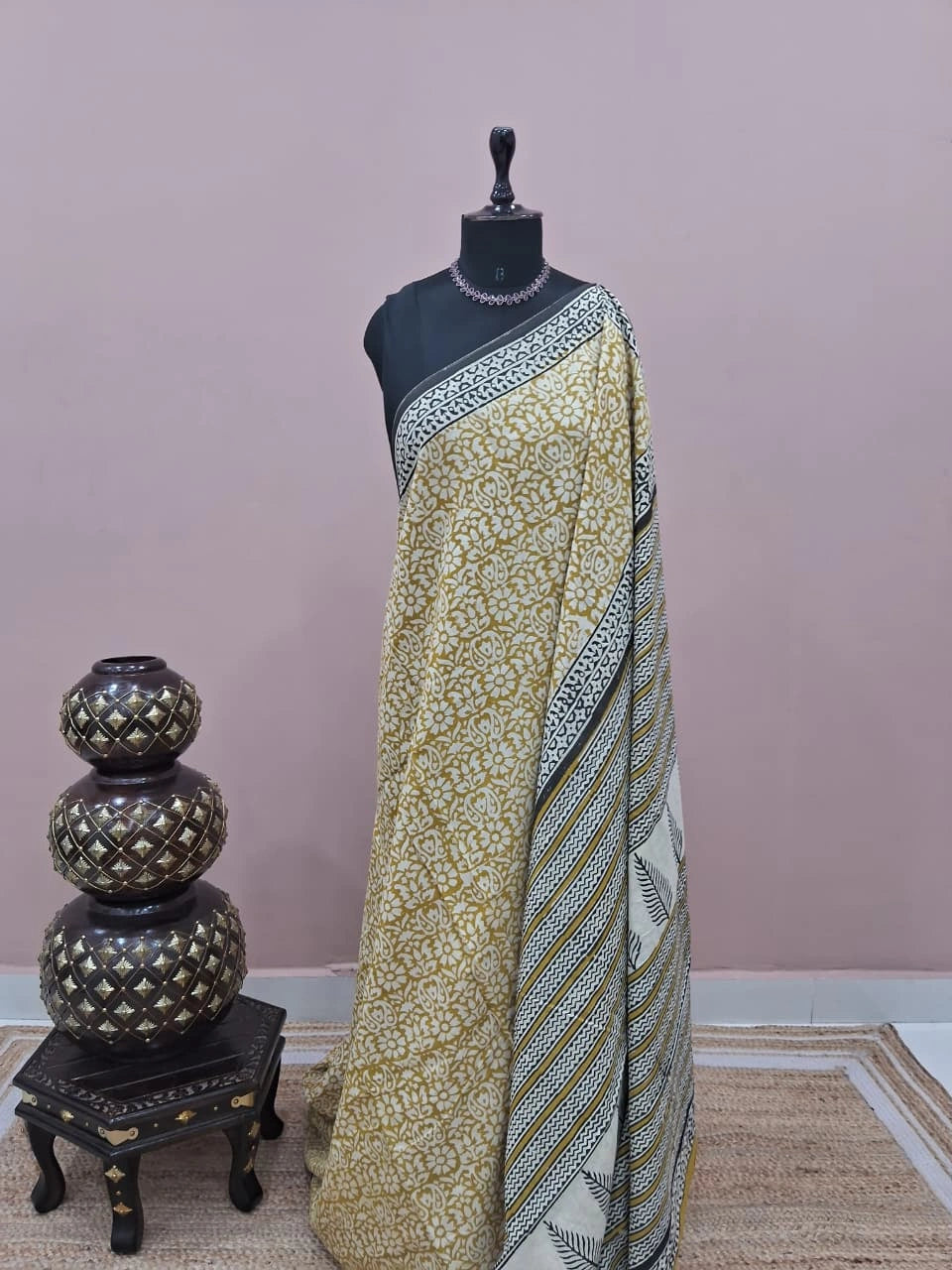 Light Yellow Soft Cotton Saree 