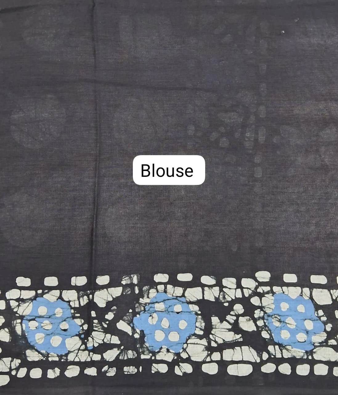 Traditional Black Soft Cotton Saree blouse