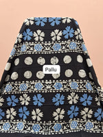 Traditional Black Soft Cotton Saree pallu