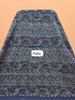 Blue Soft Cotton Saree pallu