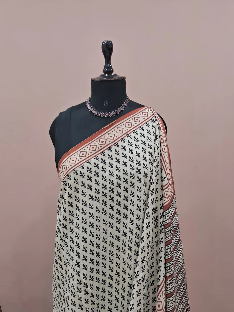 Beige Soft Cotton Saree 1