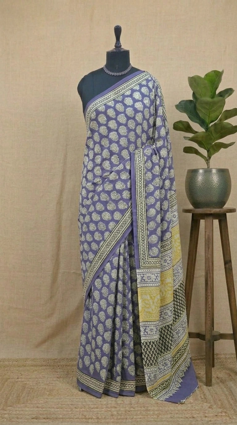 Blue Soft Cotton Saree 
