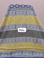 Blue Soft Cotton Saree pallu