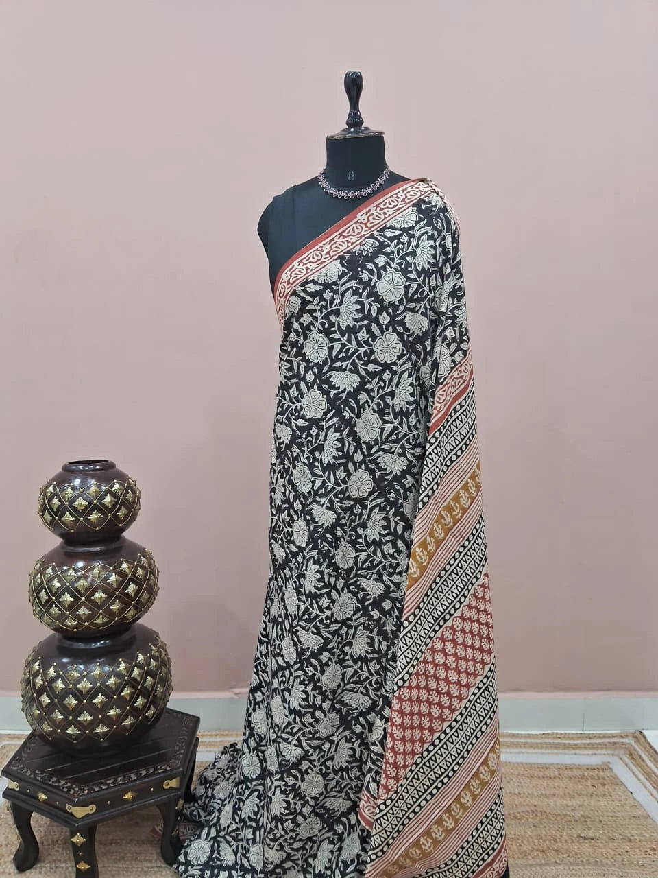 Black Soft Cotton Saree 