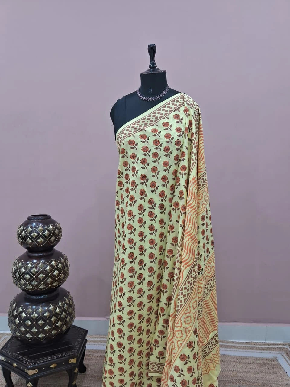 Light Yellow Pure Soft Cotton Saree 