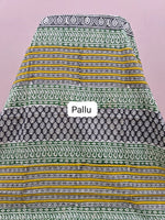 Green Soft Cotton Saree pallu