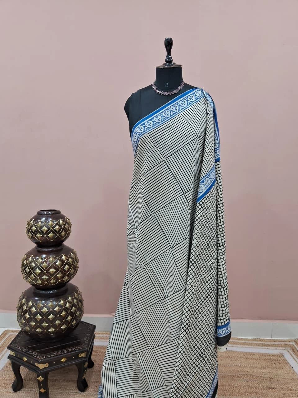 Beige Pure Soft Cotton Saree 
