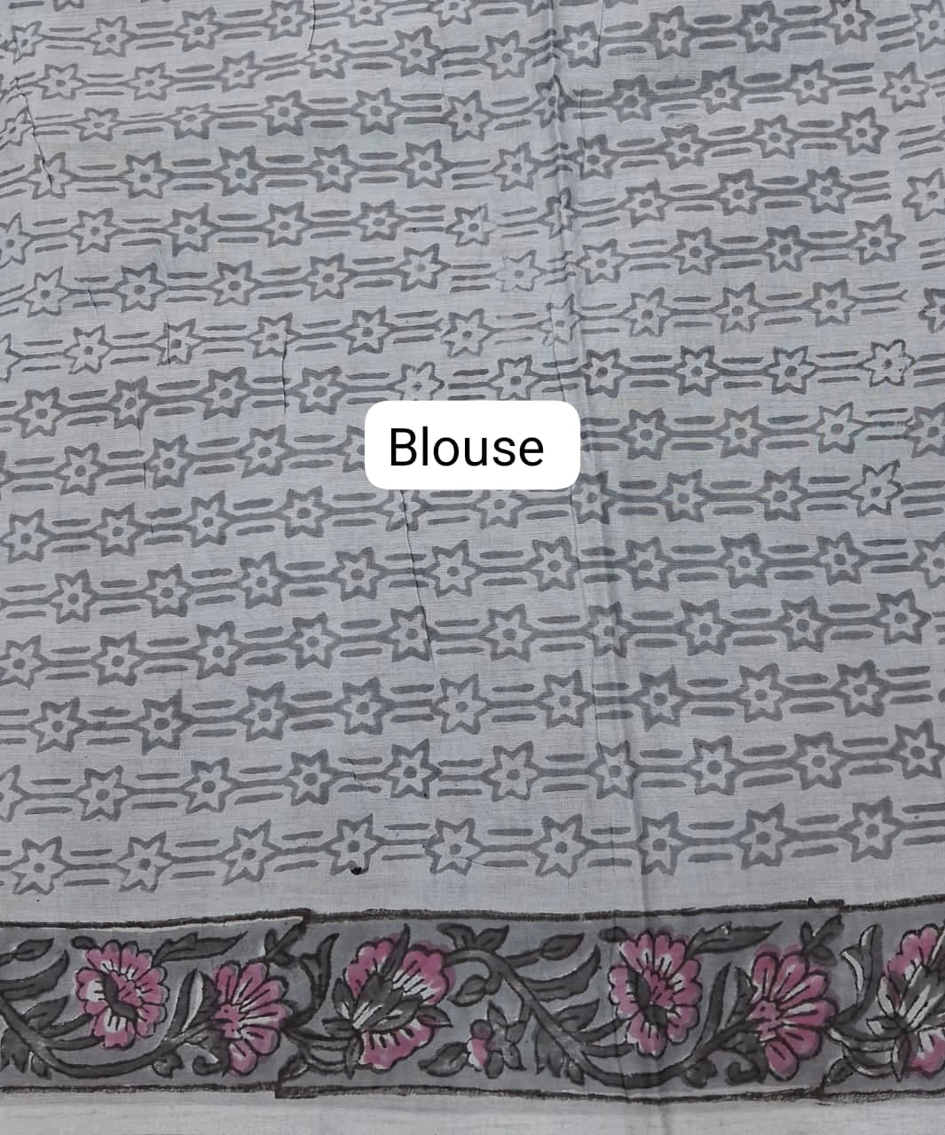 Dark Grey Soft Cotton Saree blouse