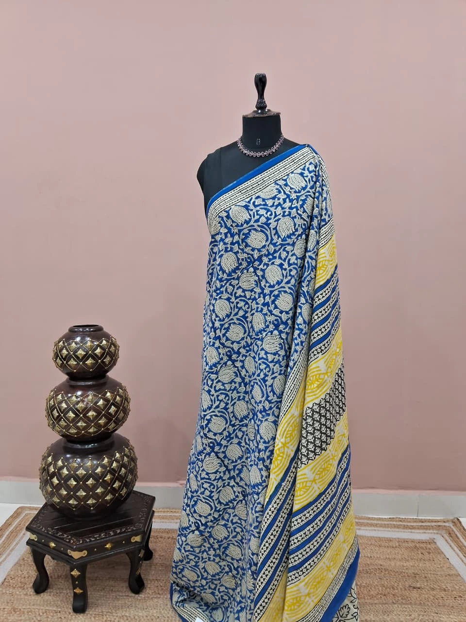 Dark Blue Soft Cotton Saree 