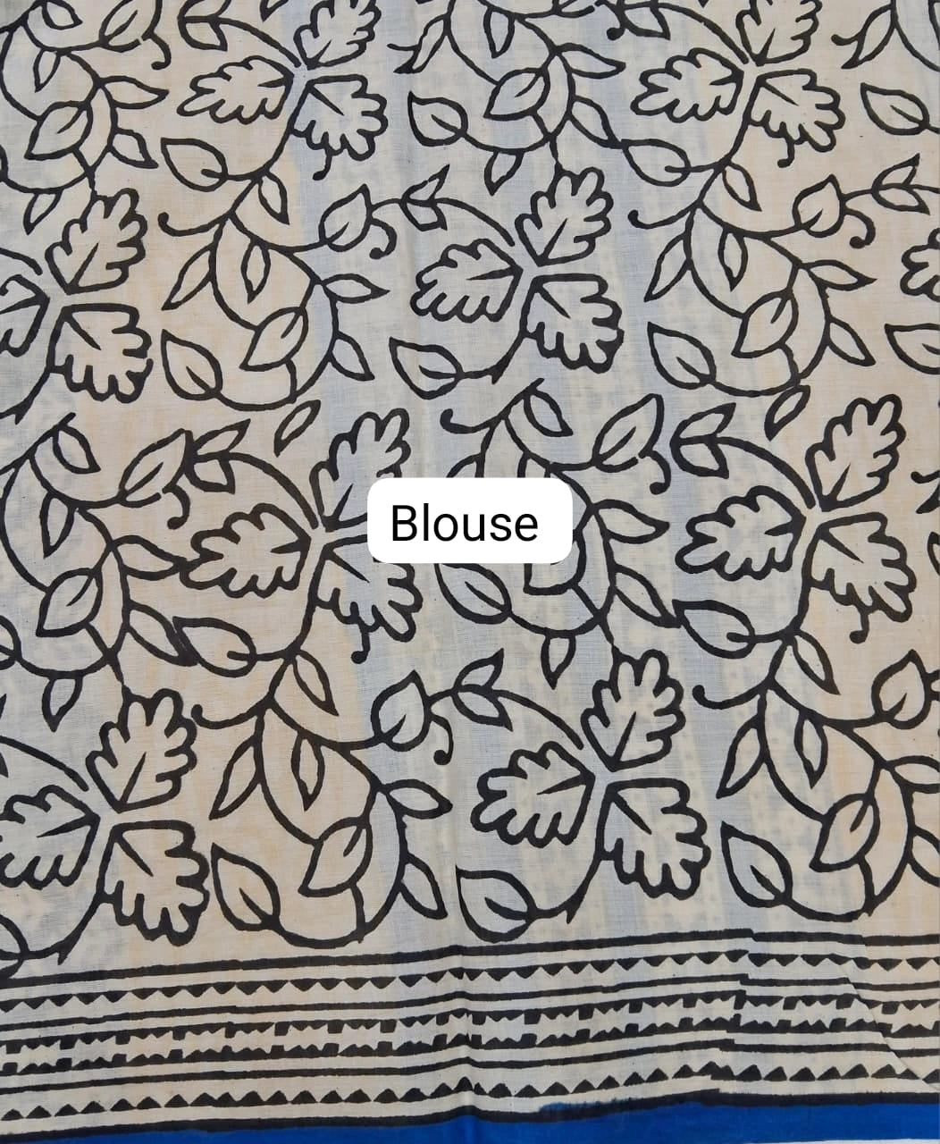 Dark Blue Soft Cotton Saree blouse
