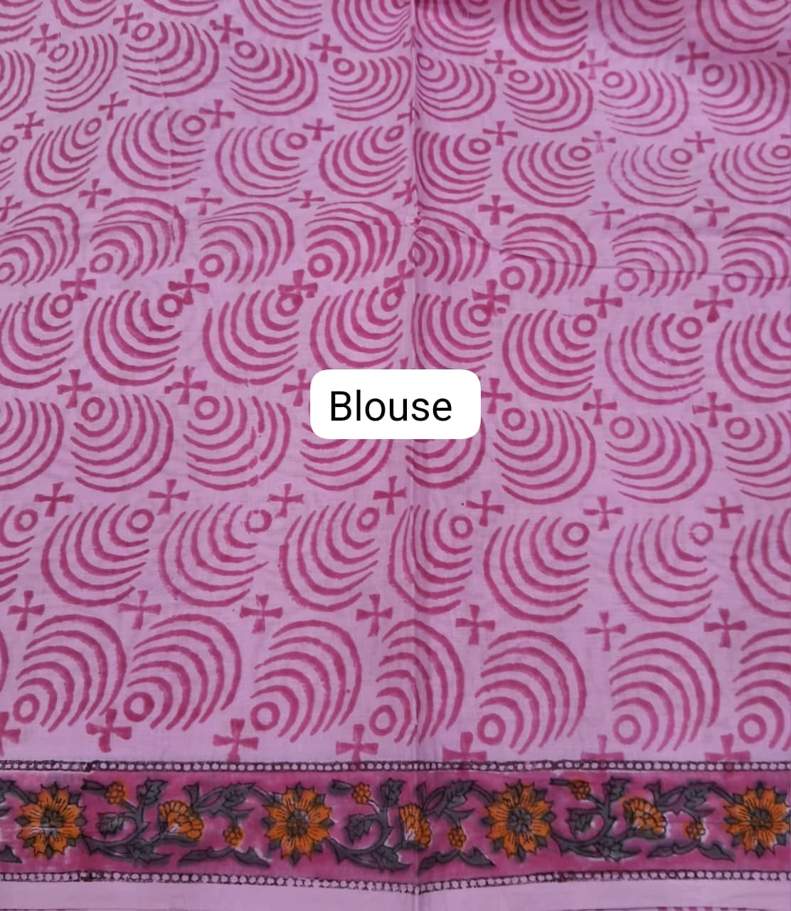 Baby Pink Soft Cotton Saree blouse