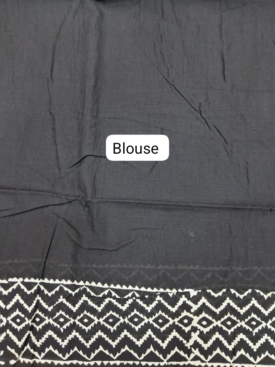Black Classic Soft Cotton Saree blouse
