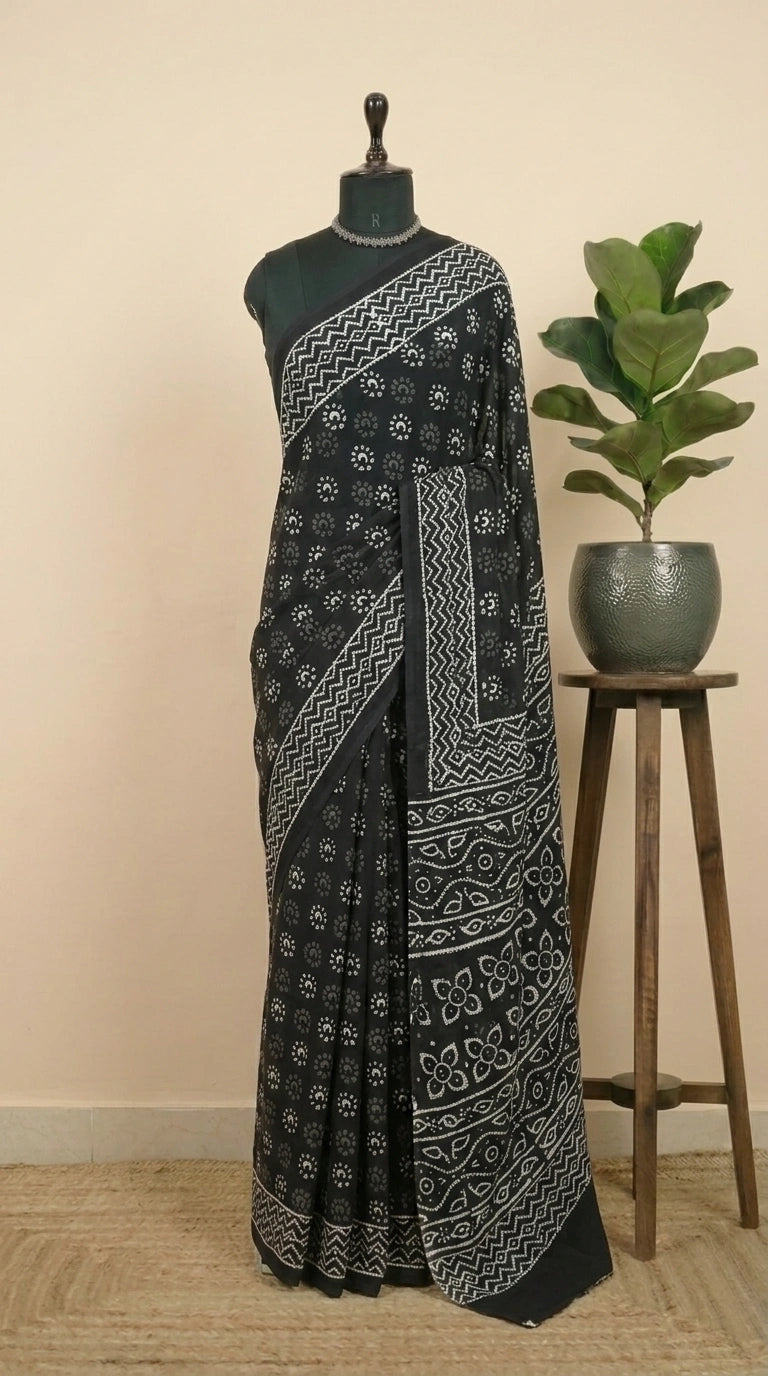 Black Classic Soft Cotton Saree 