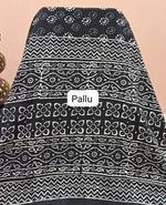 Black Classic Soft Cotton Saree pallu