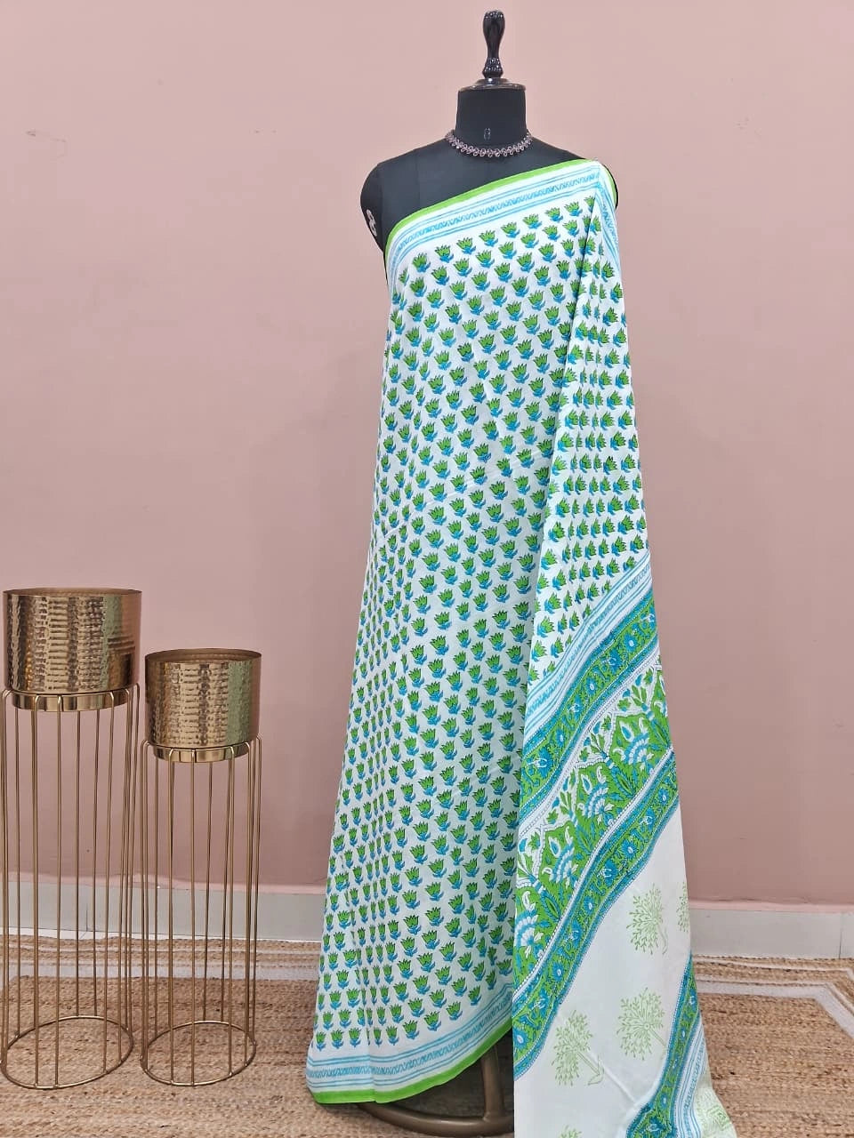 White Pure Soft Cotton Saree 