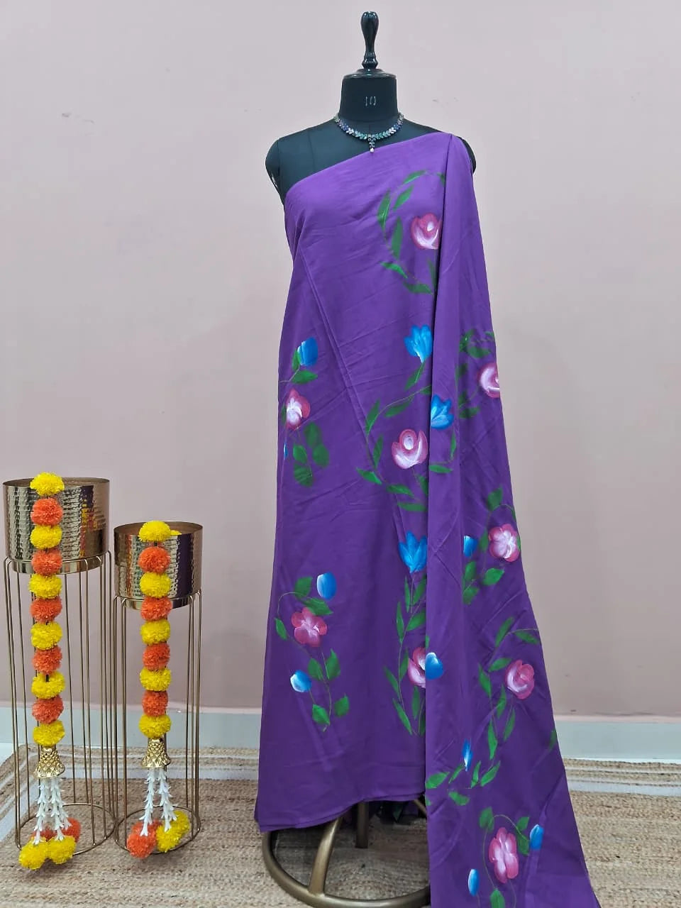 Purple Soft Cotton Saree 