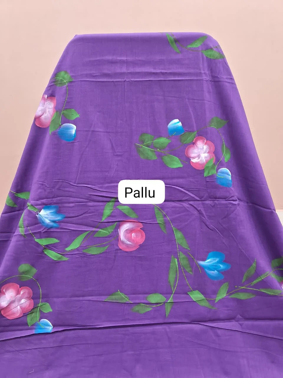Purple Soft Cotton Saree pallu