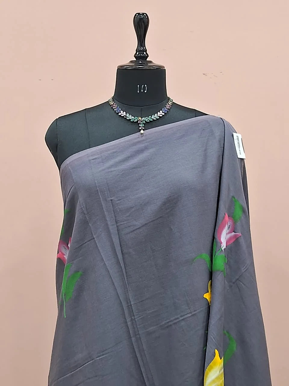 Elephant Grey Soft Cotton Saree 1